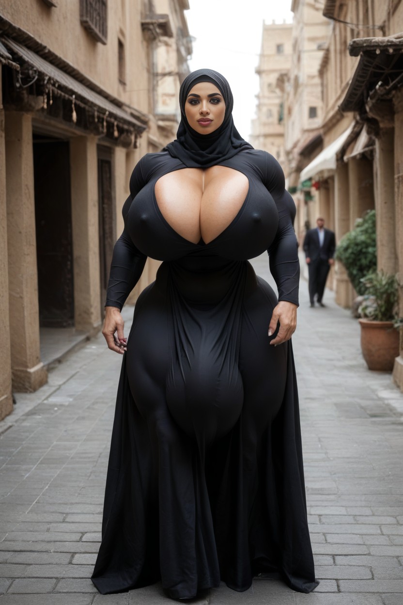 Big Cock Bulge, Abayah, Growing Shemale AI Porn