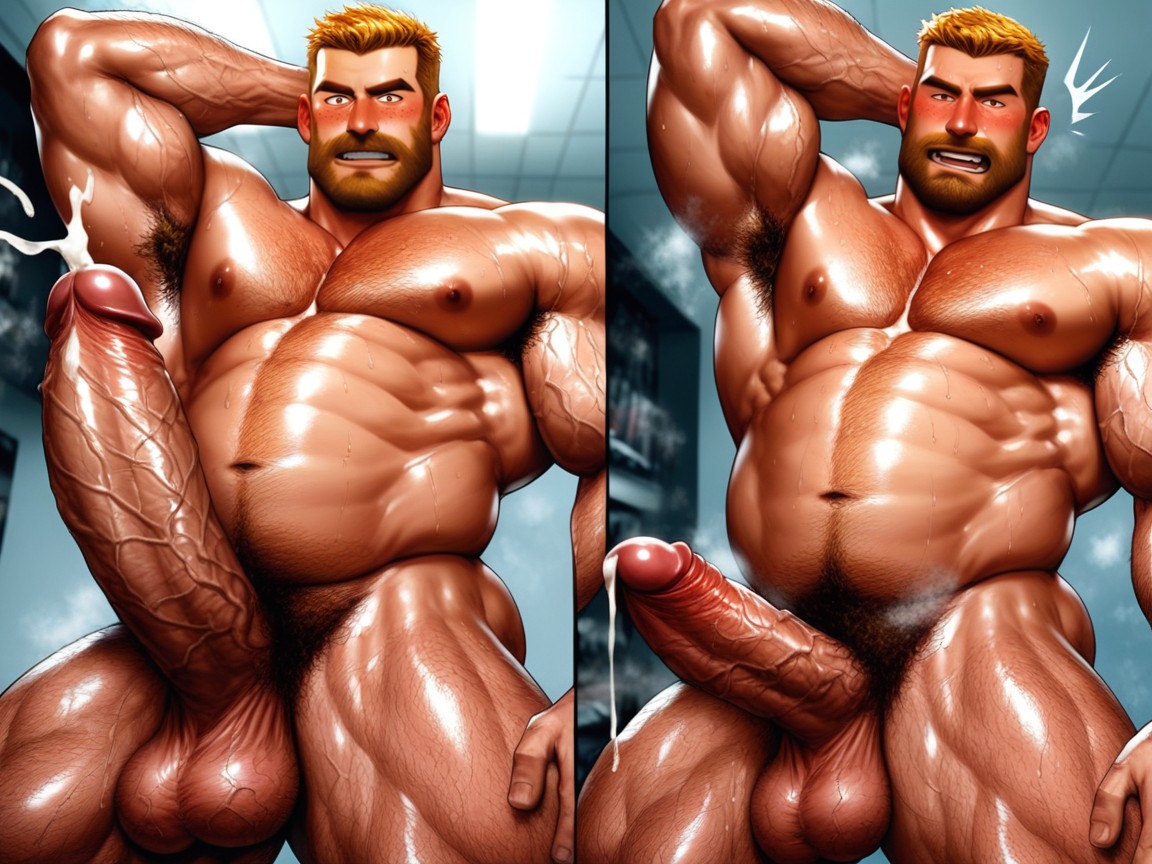 Body Growth Image Sequence, Blonde Hair, Very AI Gay Porn
