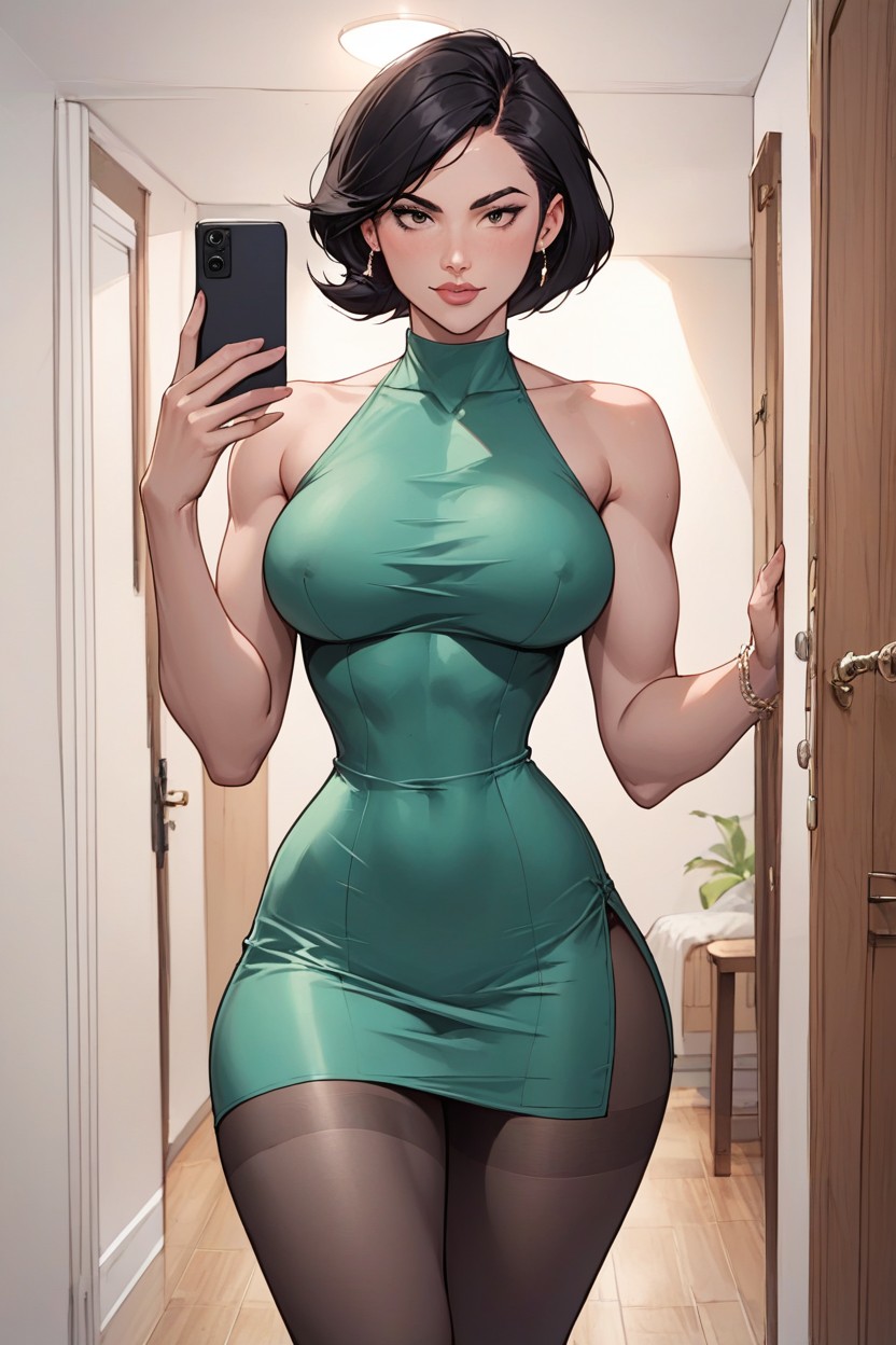 Pantyhose Under Dress, Sleeveless, Selfie AI Porn