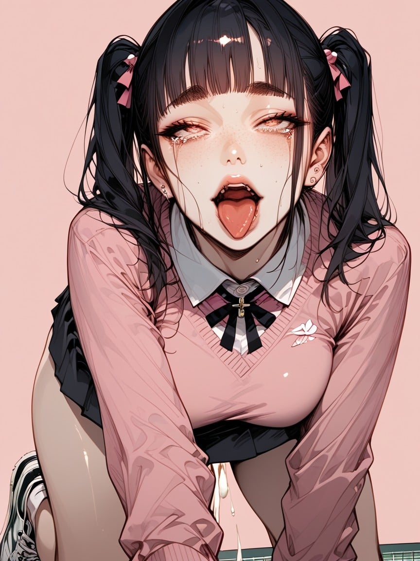 Dark Eyebrows, Korean Face, Glossy Lips Hentai AI Porn