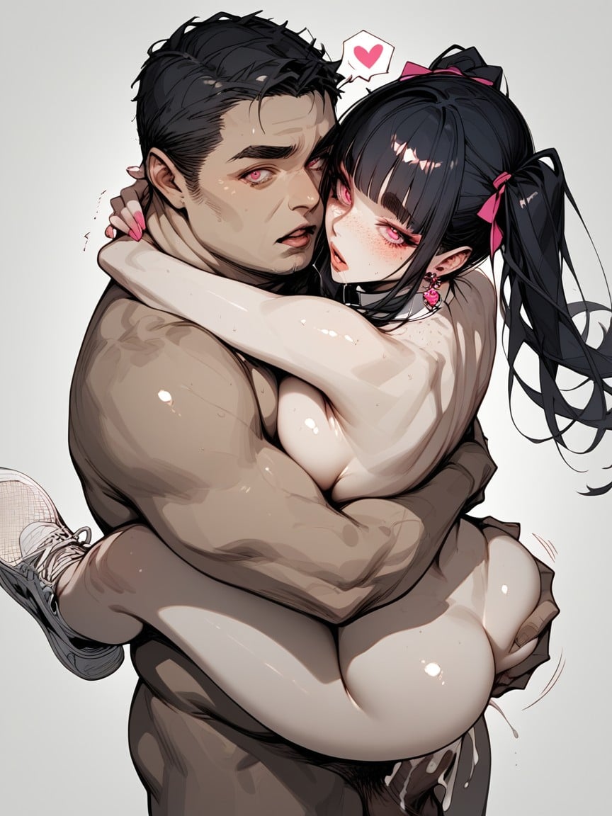 Rough Sex, Movement Lines, Hand Pushing Head Down Hentai AI Porn