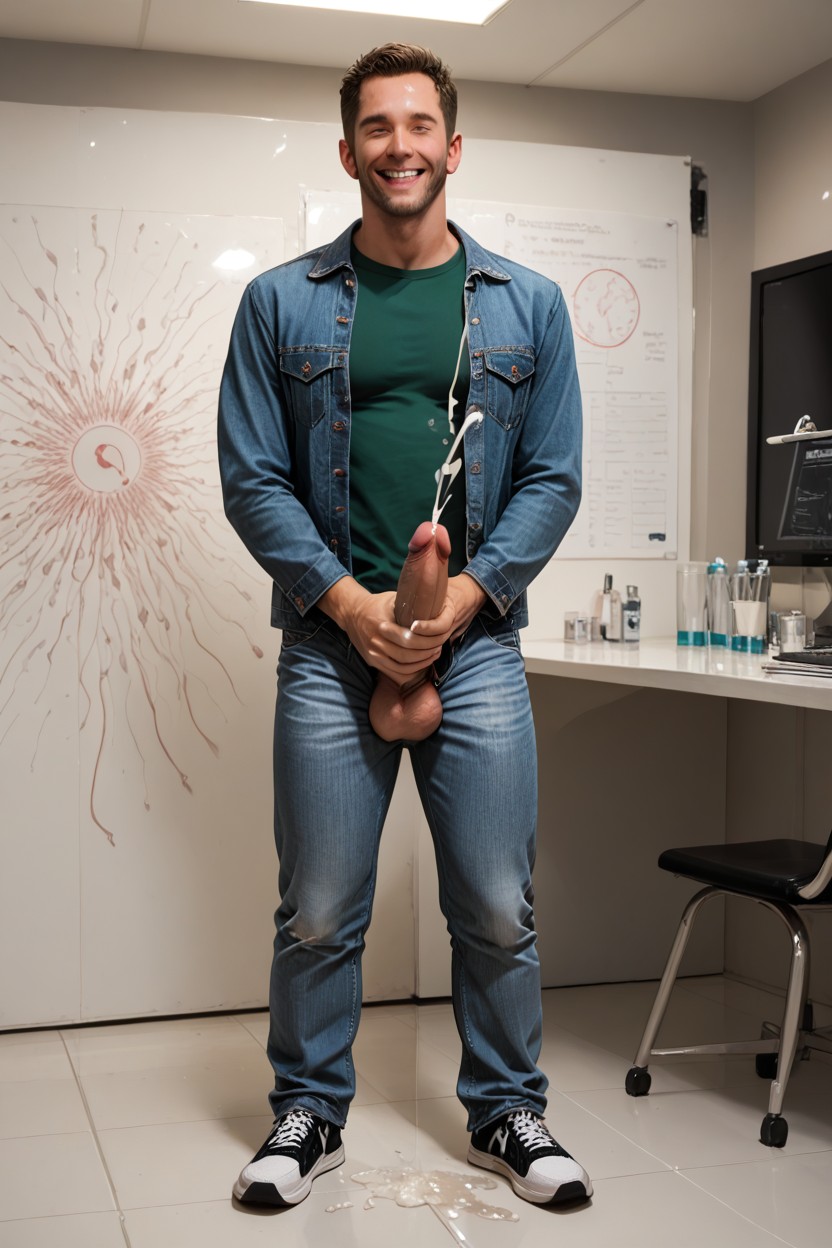 De Pie, Green T Shirt, Full Body Porno gay IA