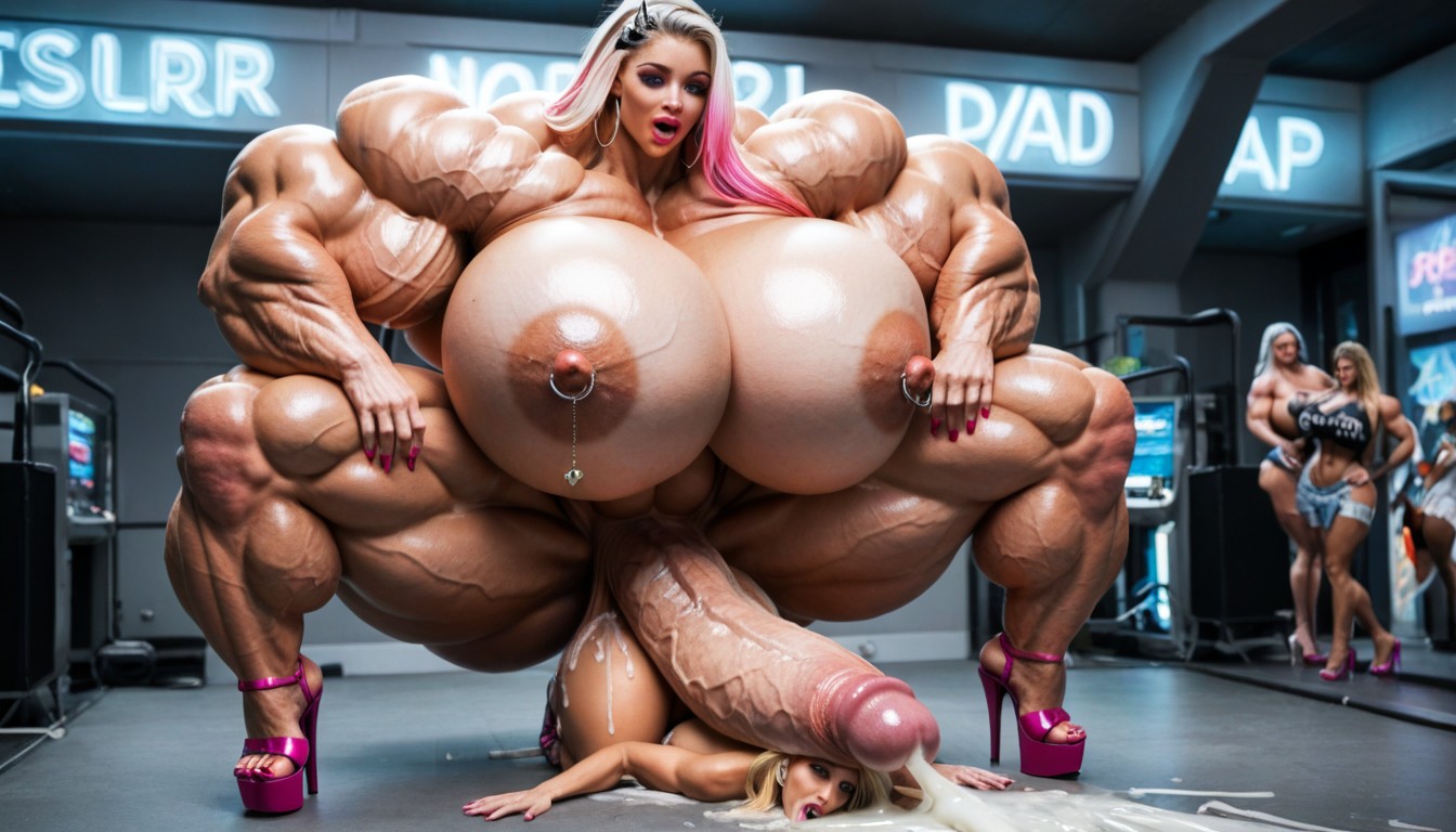 Bottom Heavy, Huge Massive Arms, Gigantic Tits Shemale AI Porn