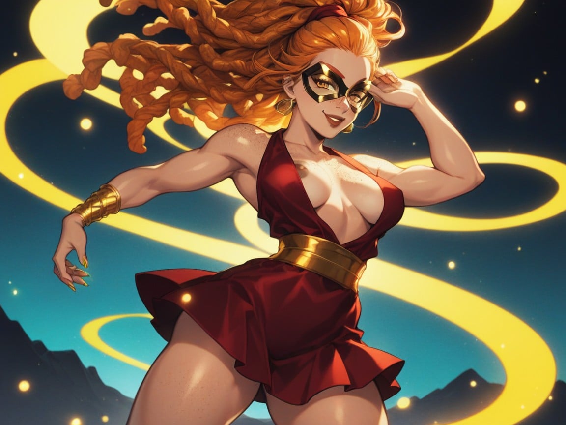 Brown Eyes, Low Torso Height, Vibrant Saturated Colors Hentai AI Porn