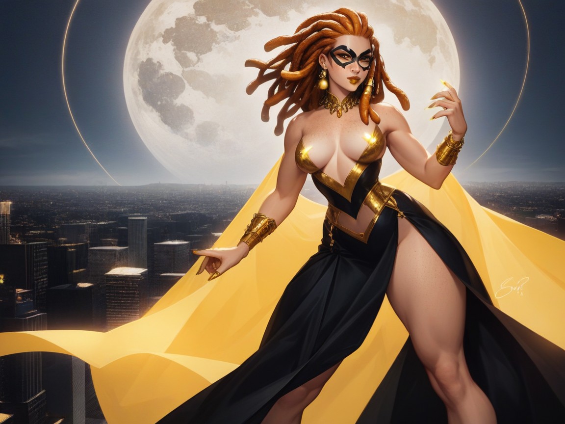 Flowing Slit Skirt, Wide Waist, Medium Breasts Porno IA