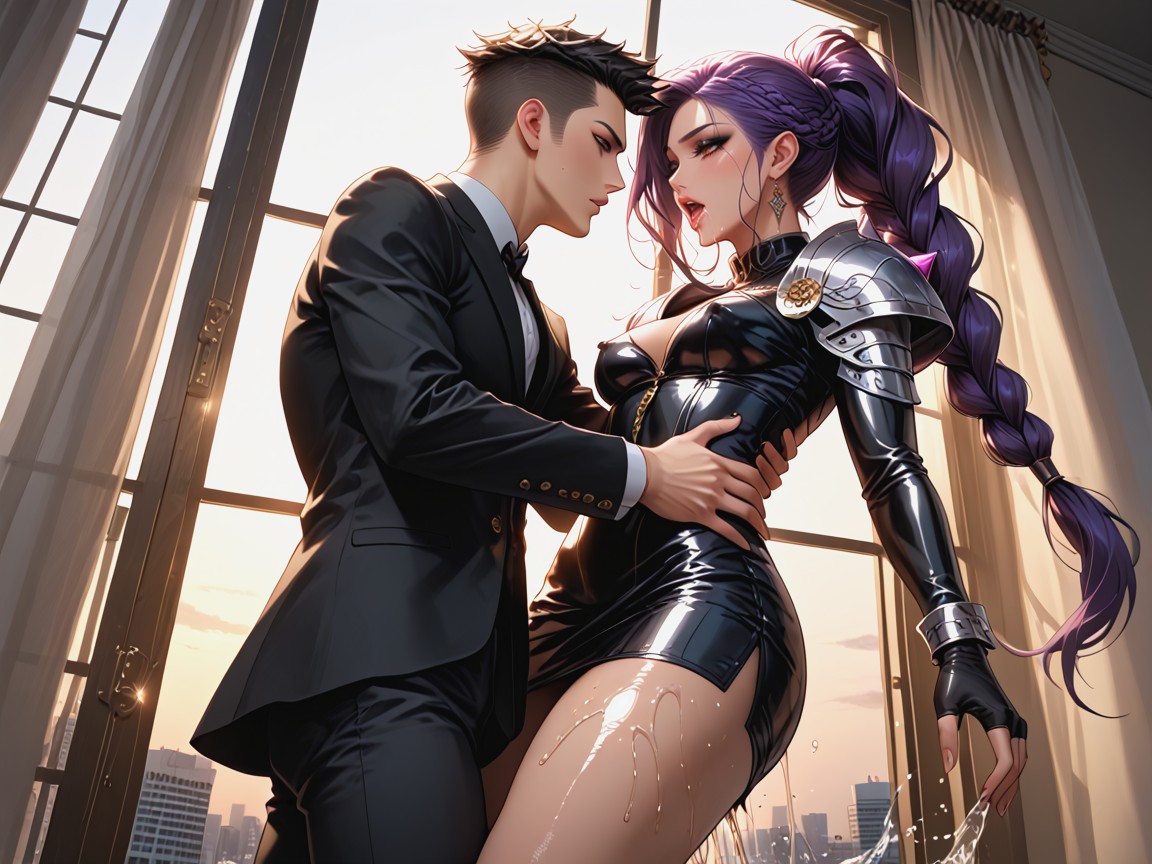 Spacious Skyscraper Penthouse, Master Piece, Oiled Skin Hentai AI Porn