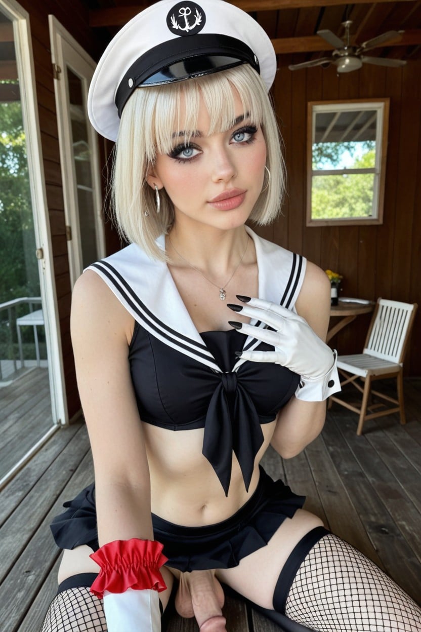 Fringe Bangs, Goth Cutie, Perfect Shemale Shemale AI Porn