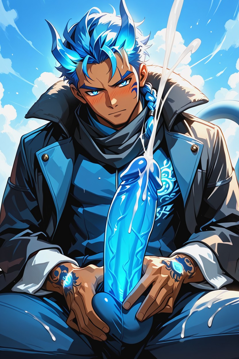 Coat, Moaning, Glowing Penis AI Gay Porn