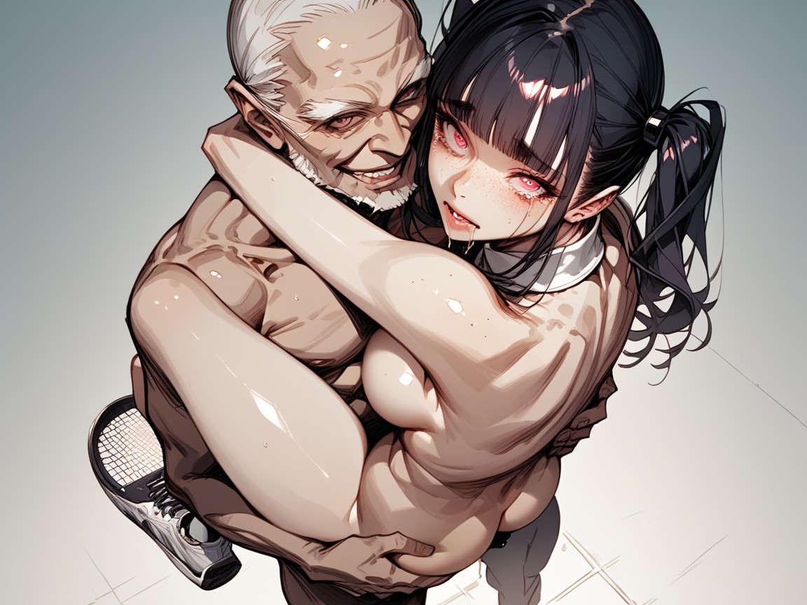 Overhead Perspective, Hearts, Topless Hentai IA