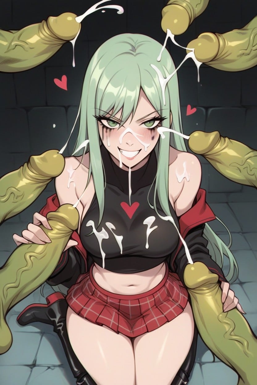 All Cocks Are Green With Red Tips, Black Boots, Handjob Hentai IA