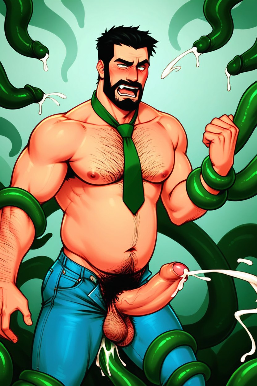 30+, Surrounding Him Completely The Tentacles Wrap Around His Ankles And Wrists, Body Writing AI Gay Porn