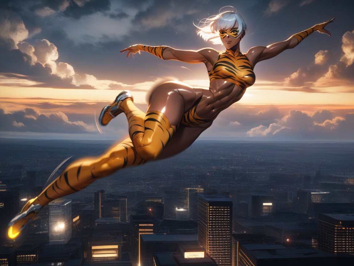 Piel Grasa, Tiger Print Armored Leggings, Geomancer Porno IA