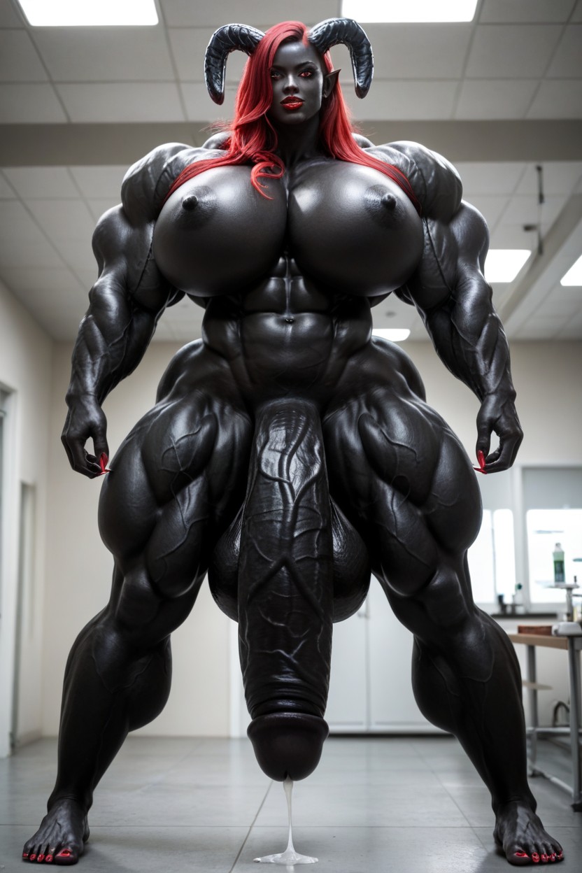 Black Cock Bigger Than Body, Hyper Black Cock Growth, Nude Shemale AI Porn