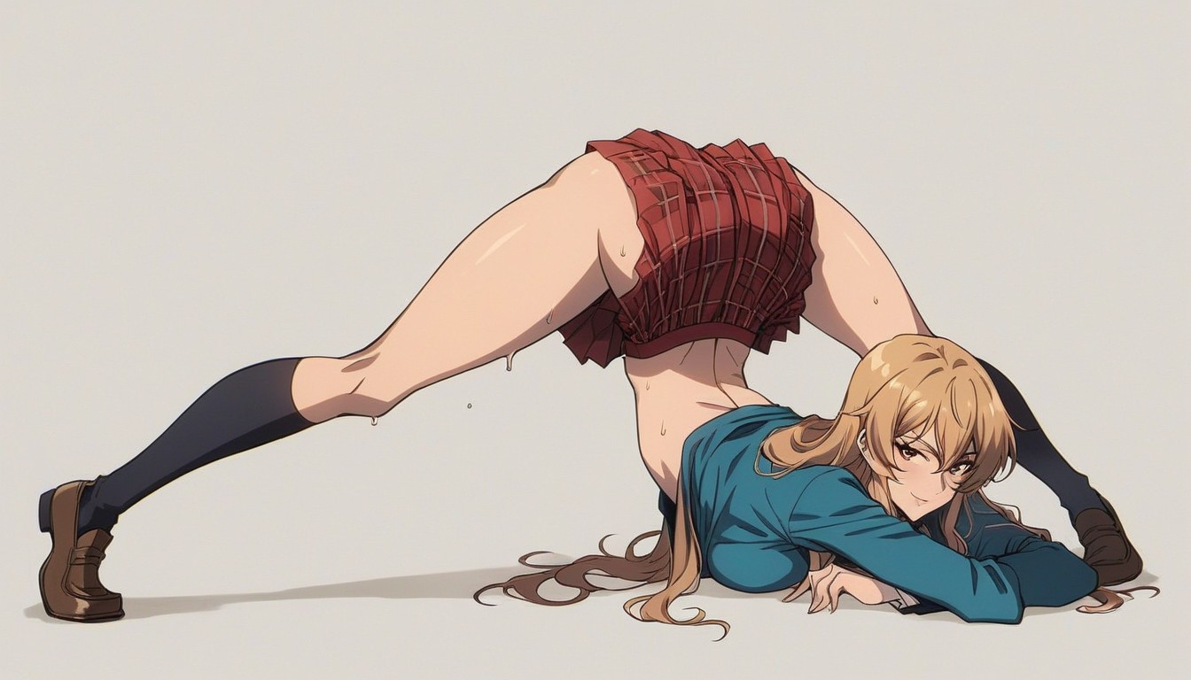 Blonde Hair, Detailed Image, White Background Hentai IA