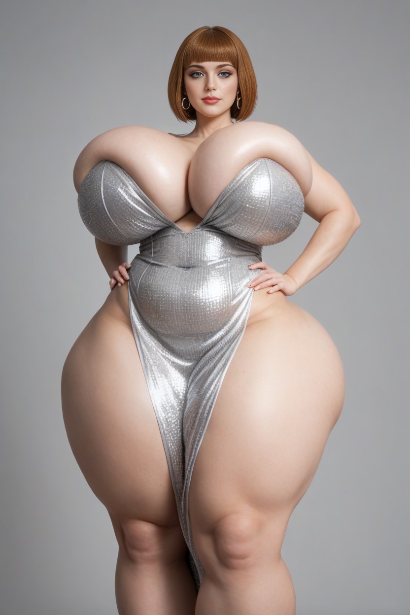 Hyper Colossal Thighs, Fat, Waist Body Shot AI Porn