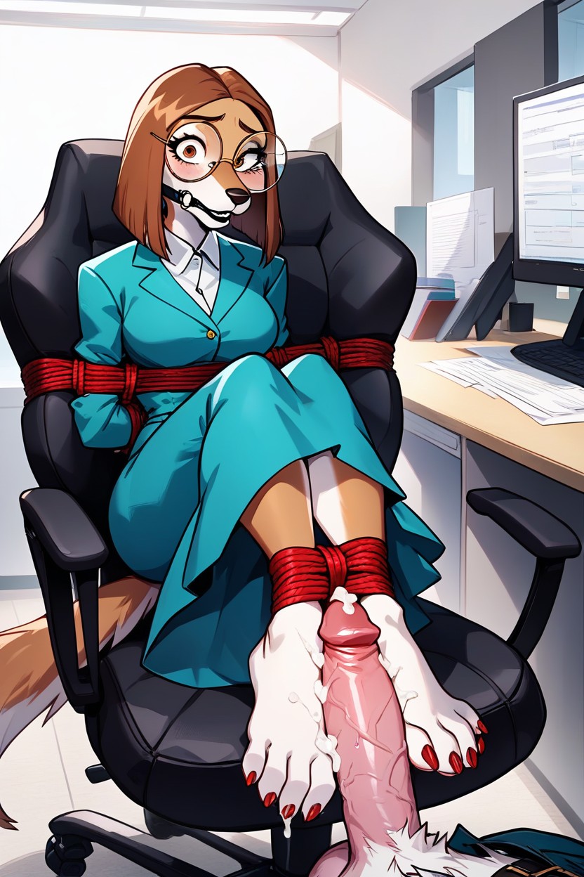 Cry, Saluki, Teal Dress Pornografia peluda com IA