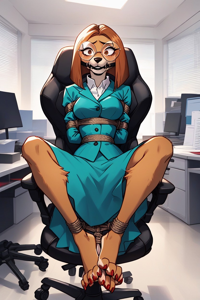Brown Tail, Round Glasses, Wide Eyes AI獸人黃片