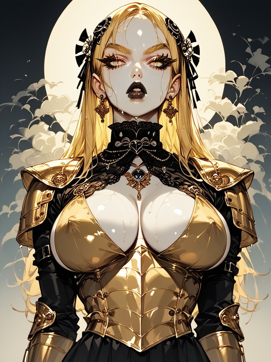 Anime Style, Blonde Hair, Necklace AI Porn