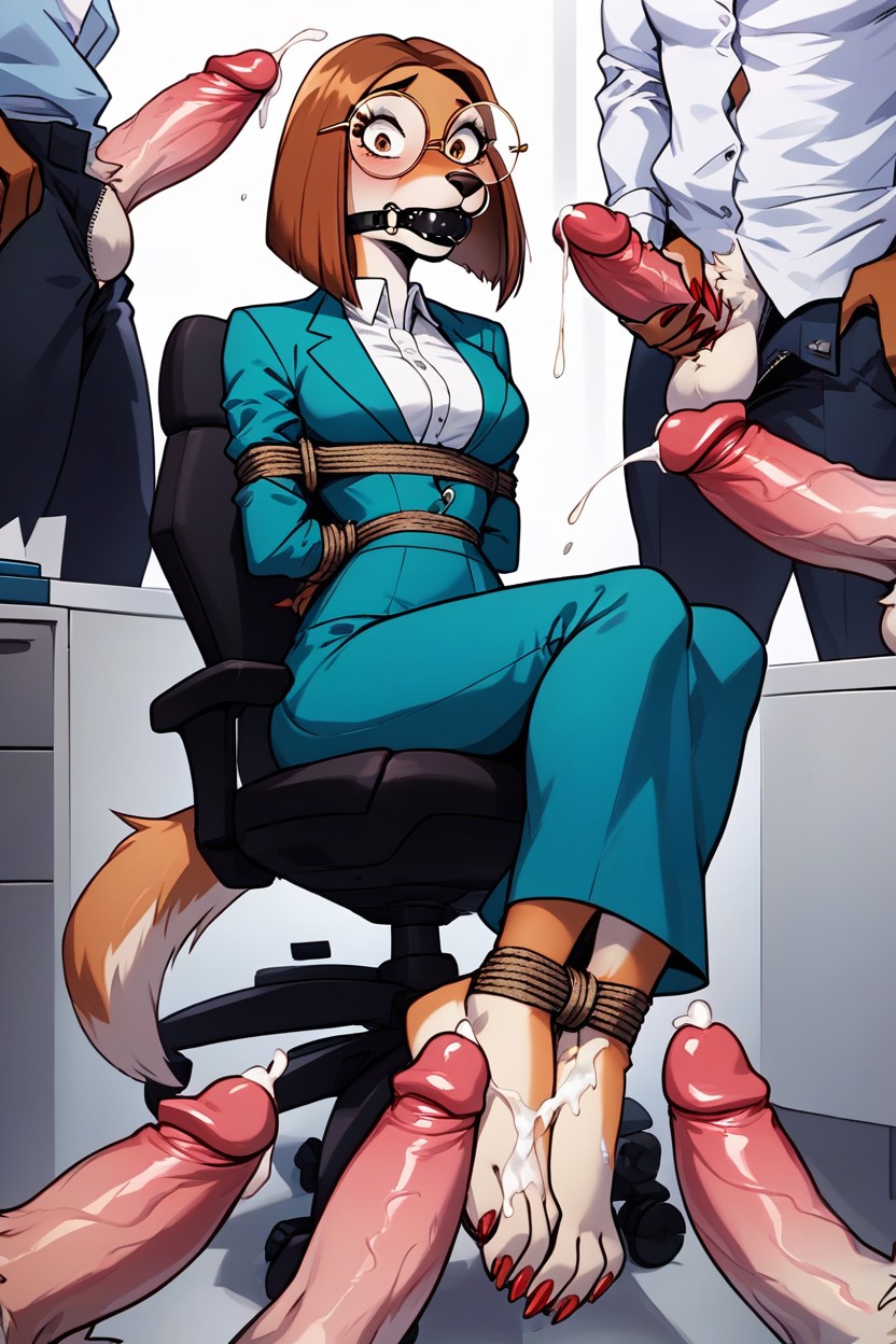 Mid Part Bob Haircut, Footjob, Wearing White High Heeled Sandals AI獸人黃片
