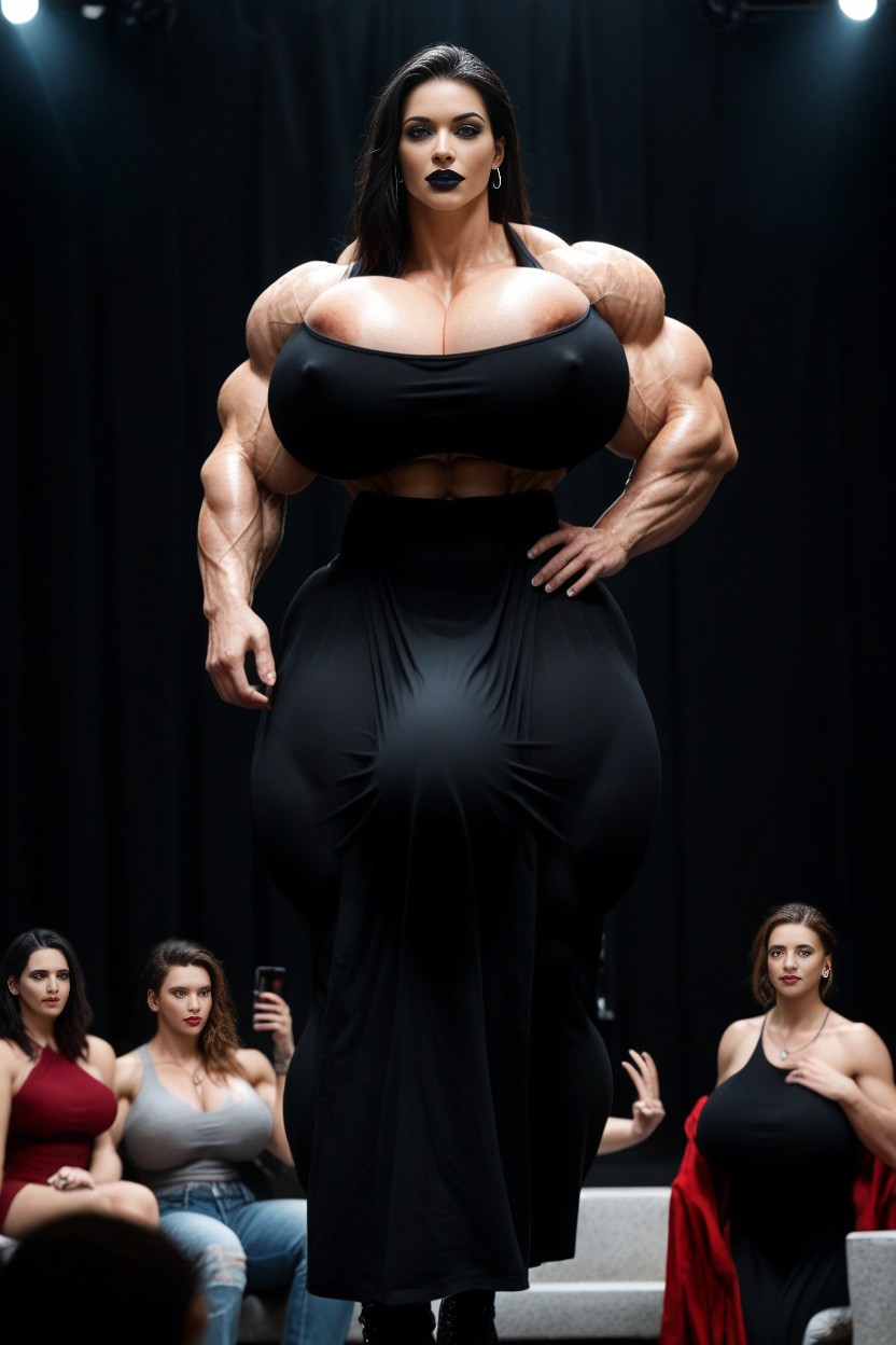 Bangs, Hyper Testicles, Gigantic Abs Shemale AI Porn