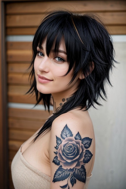 Emo Fringe Haircut, Egirl, Youthfull AI Porn
