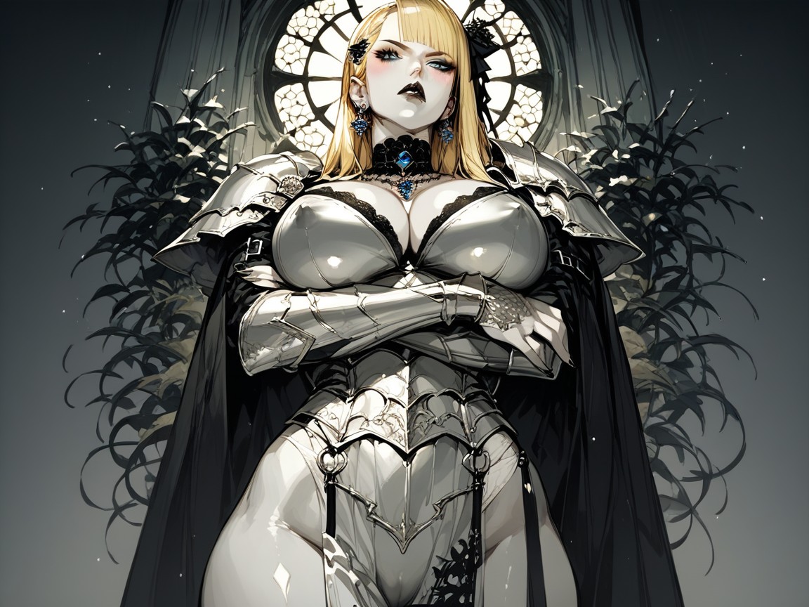 Earrings, Erect Nipples Through Armor, Anime Style AI Porn