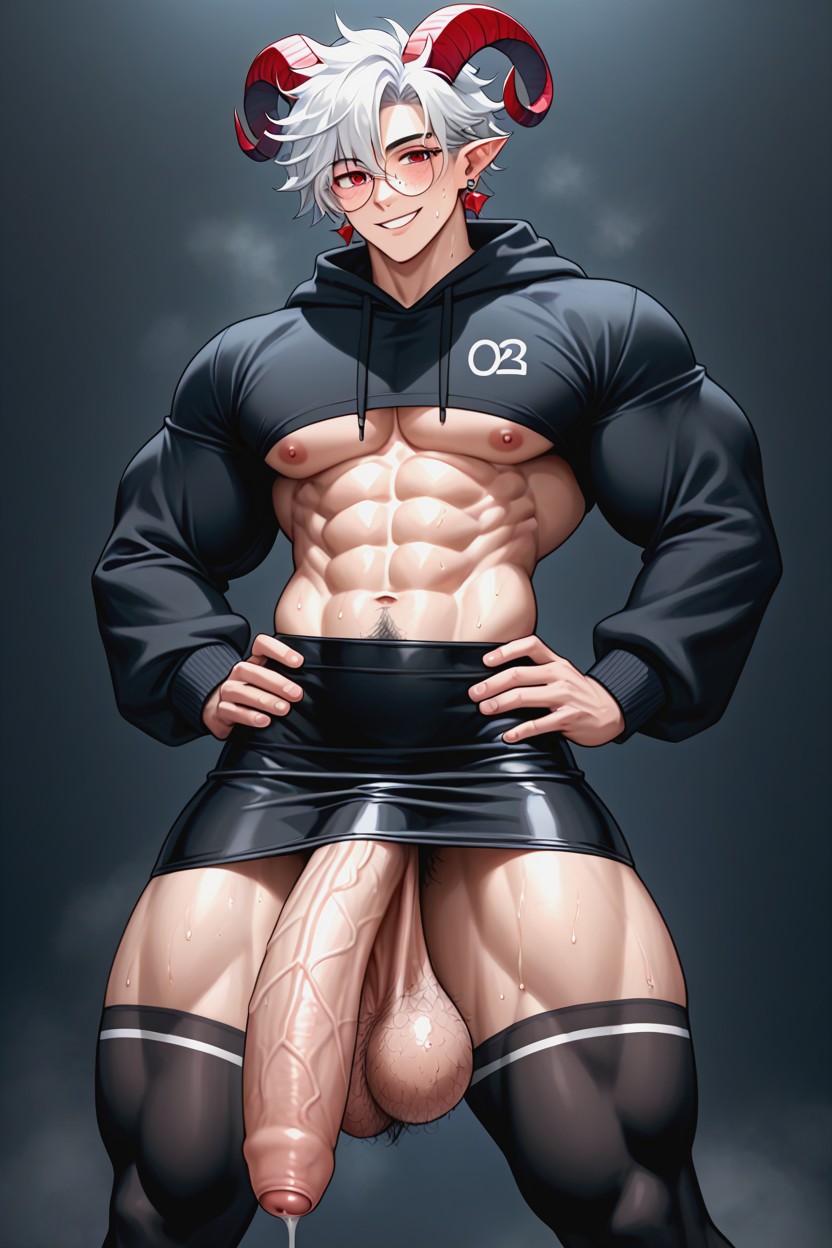 Expresión Arrogante, Heavy Sagging Balls, Massive Balls Porno gay IA