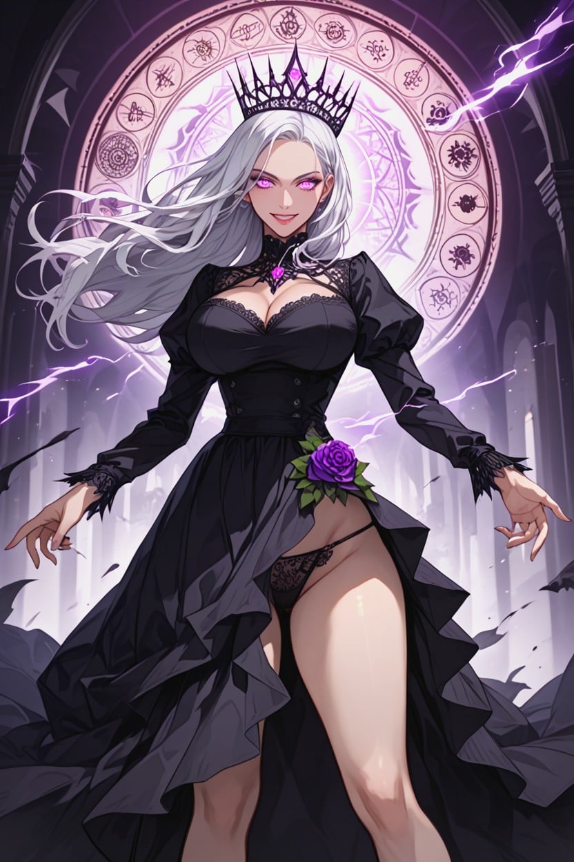 Volumetric Purple Mist, Sharp Cheekbones, Candle Flames Flickering Hentai AI Porn