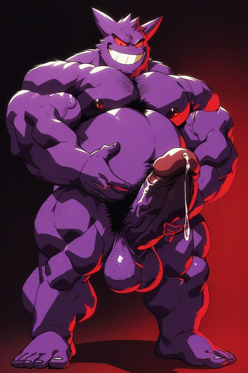 Spooky, Dark Night House, Purple Skin AI Gay Porn
