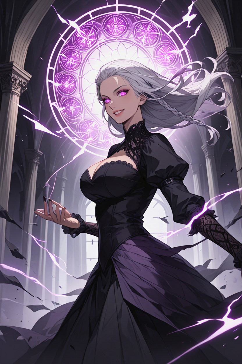 Energy Vortex Forming, Flowing Fabric Motion, Plano Mediot Hentai IA