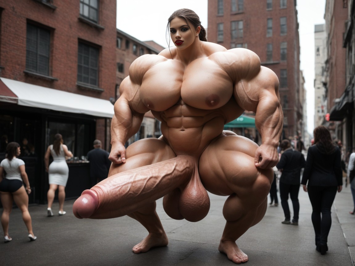 Testicle Expansion, Outdoors, Growing Shemale AI Porn