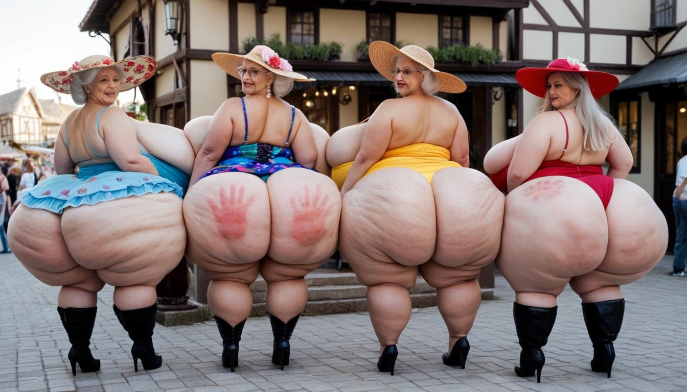 60+, Extremely Large Ass, Glasses BBW AI Porn
