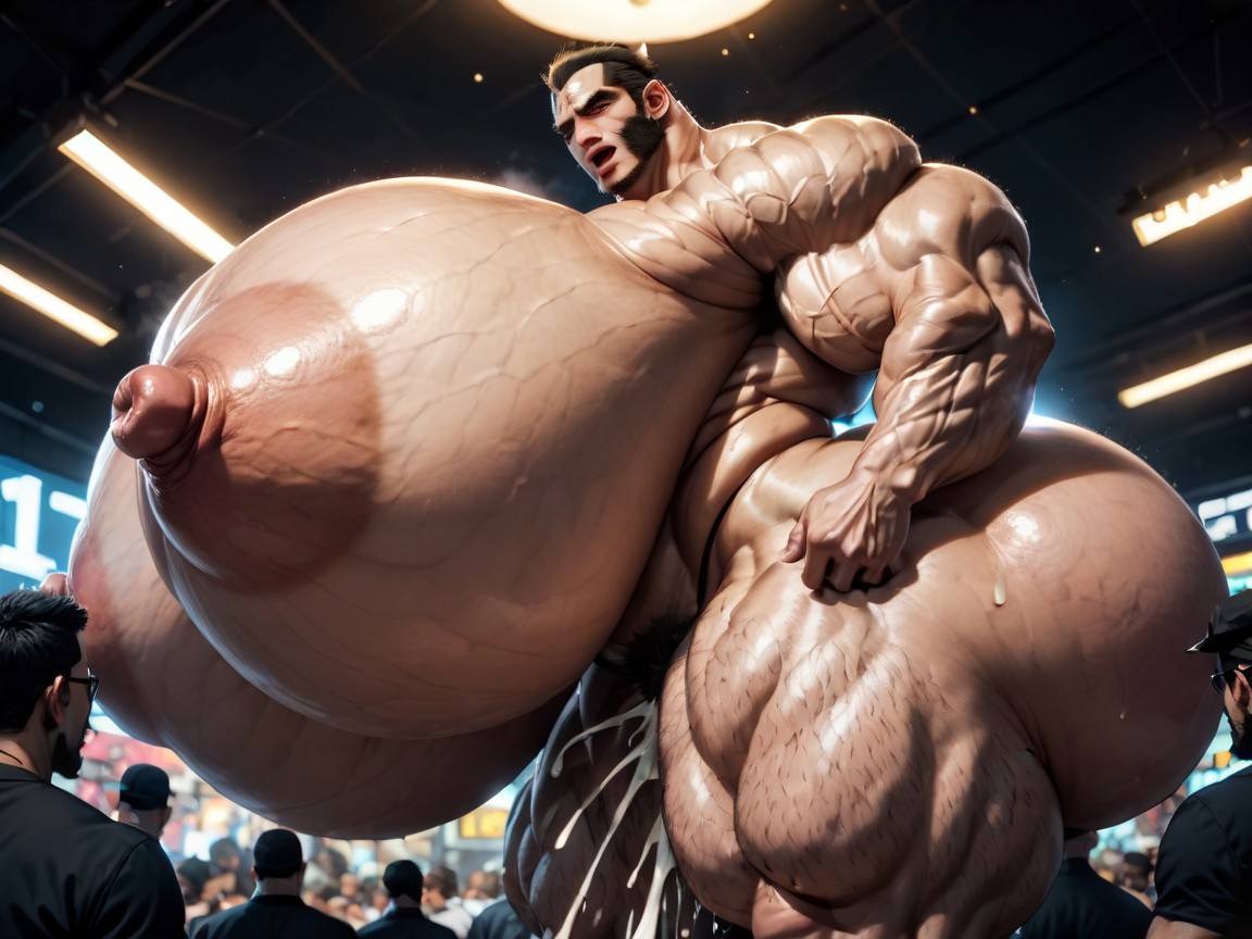 Dark O'clock Shadow, Creampie, Massive Muscles AI Porn