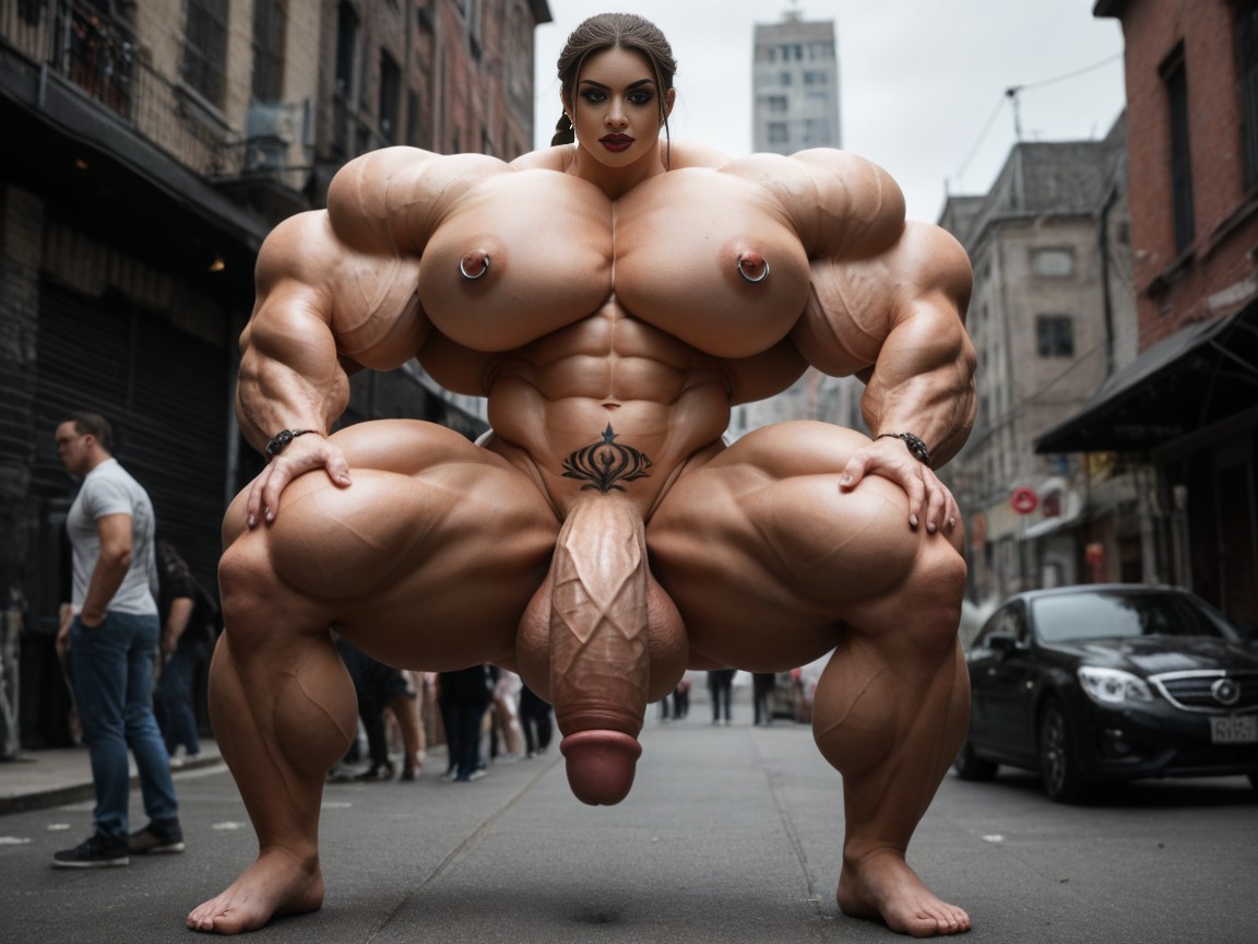 Massive Biceps, Impossibly Gigantic Girthy Penis, Extremely Tick Penis Shemale AI Porn
