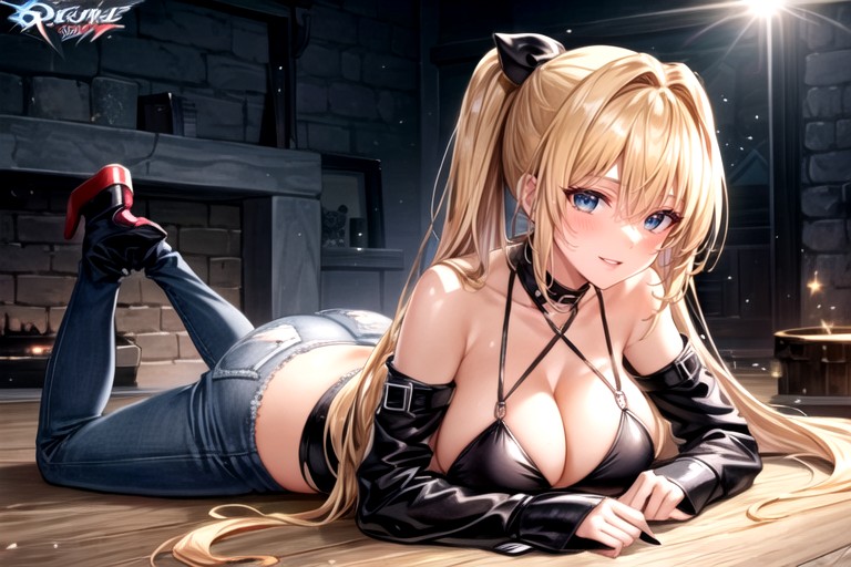 Full Body Focus, Full Body, Blonde Ponytail Hentai AI Porn