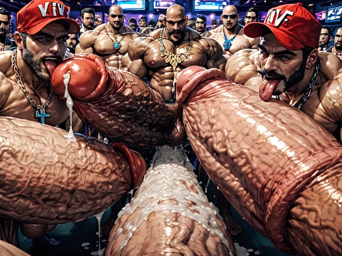 Gangbang Massive Ass, Thick Goatee, Double Penetration In Mouth AI Gay Porn