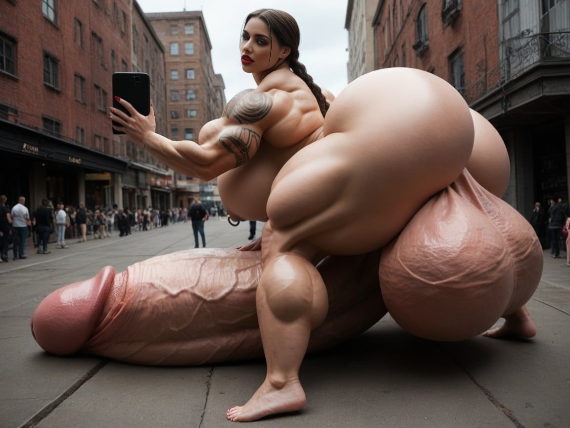 Piercing Du Mamelon, Exaggerated Gigantic Oversized Penis, Balls Are Big Enough To Touch The Floor Porno IA transsexuelle