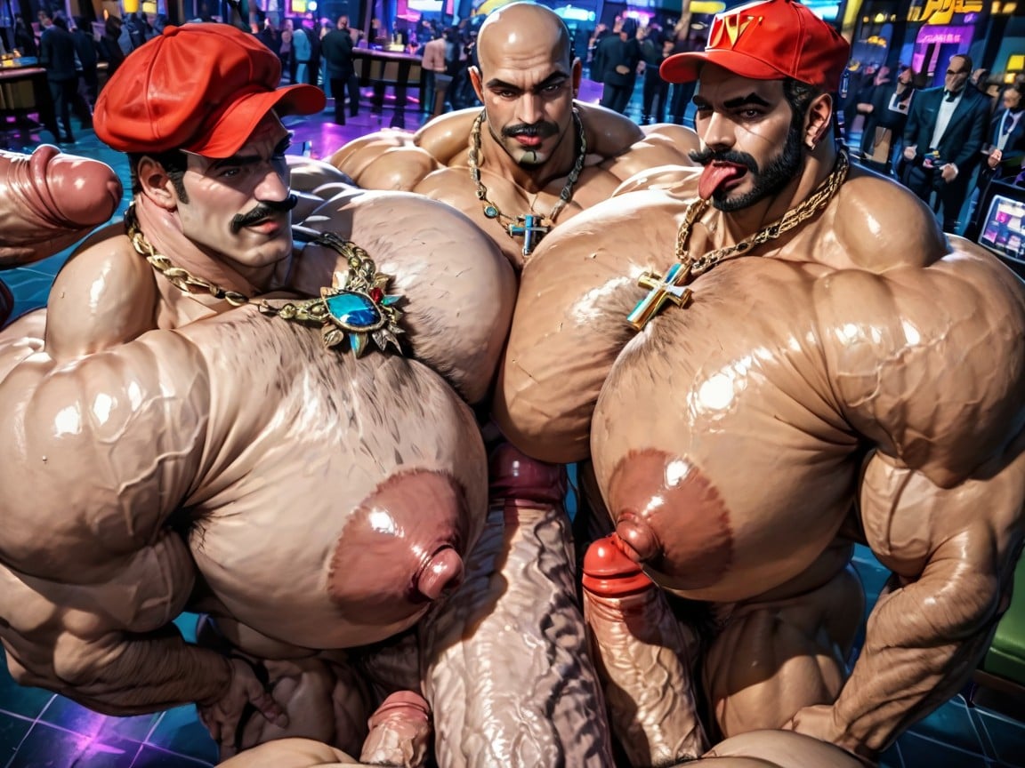 Manbald, Big Extreme Hyper Nipples, Many People Around AI Gay Porn