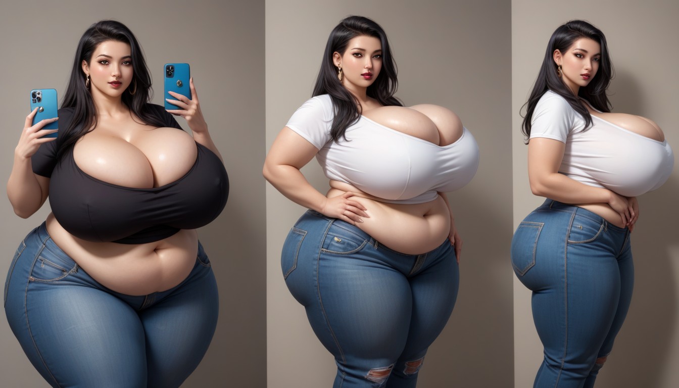 18+, The Most Perfect Gargantuan Massively Fat Breasts Expansion, Hyper Mega Fat Ass Expansion BBW AI Porn