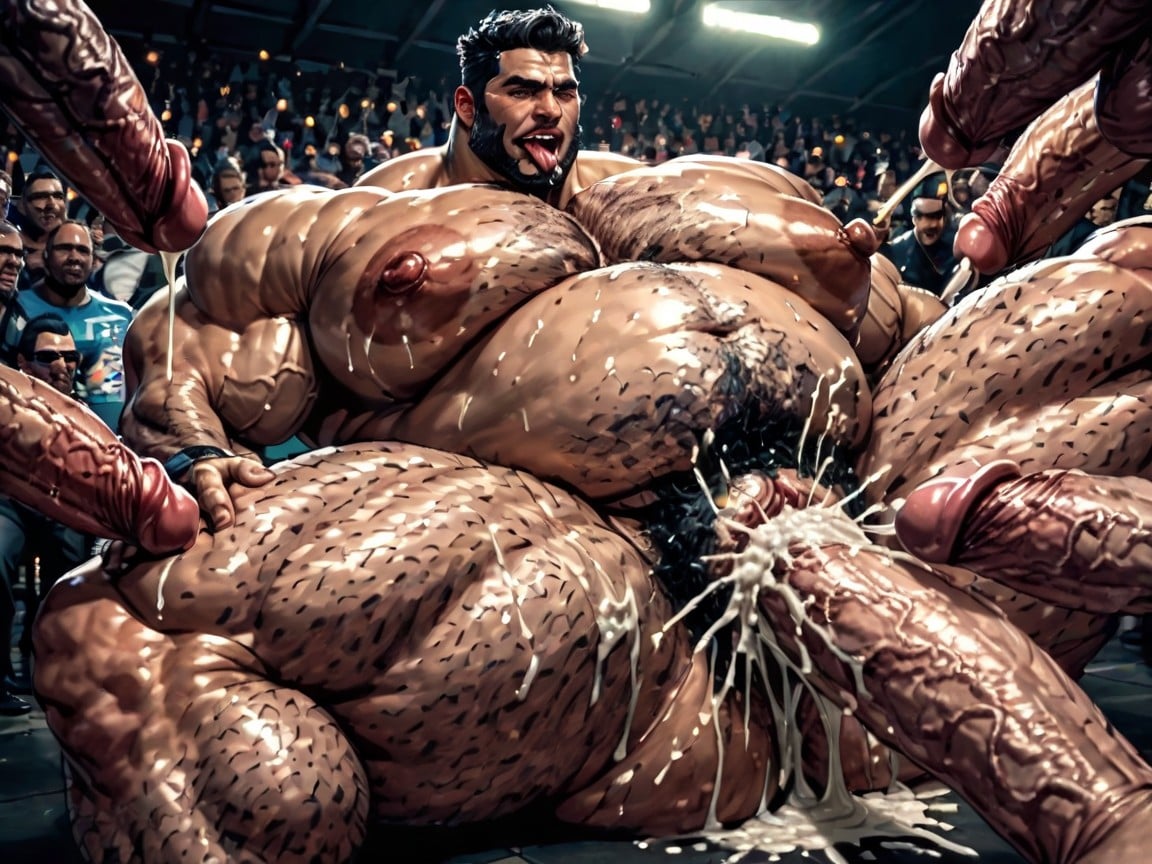 Huge Extreme Oversized Ass, Gay Gangbang, Huge Hyper Nipples AI Gay Porn