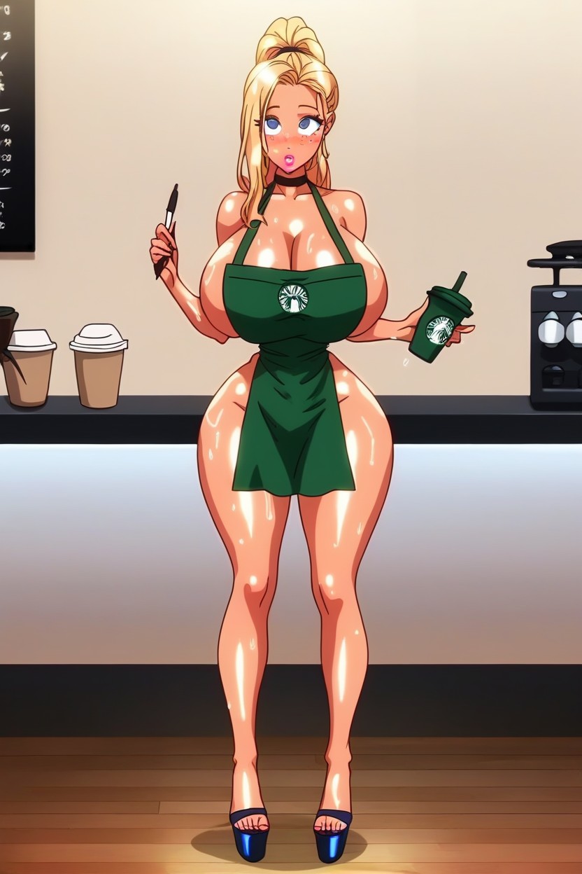 Shiny Body, Long Hourglass Figure, Full Body Porno IA