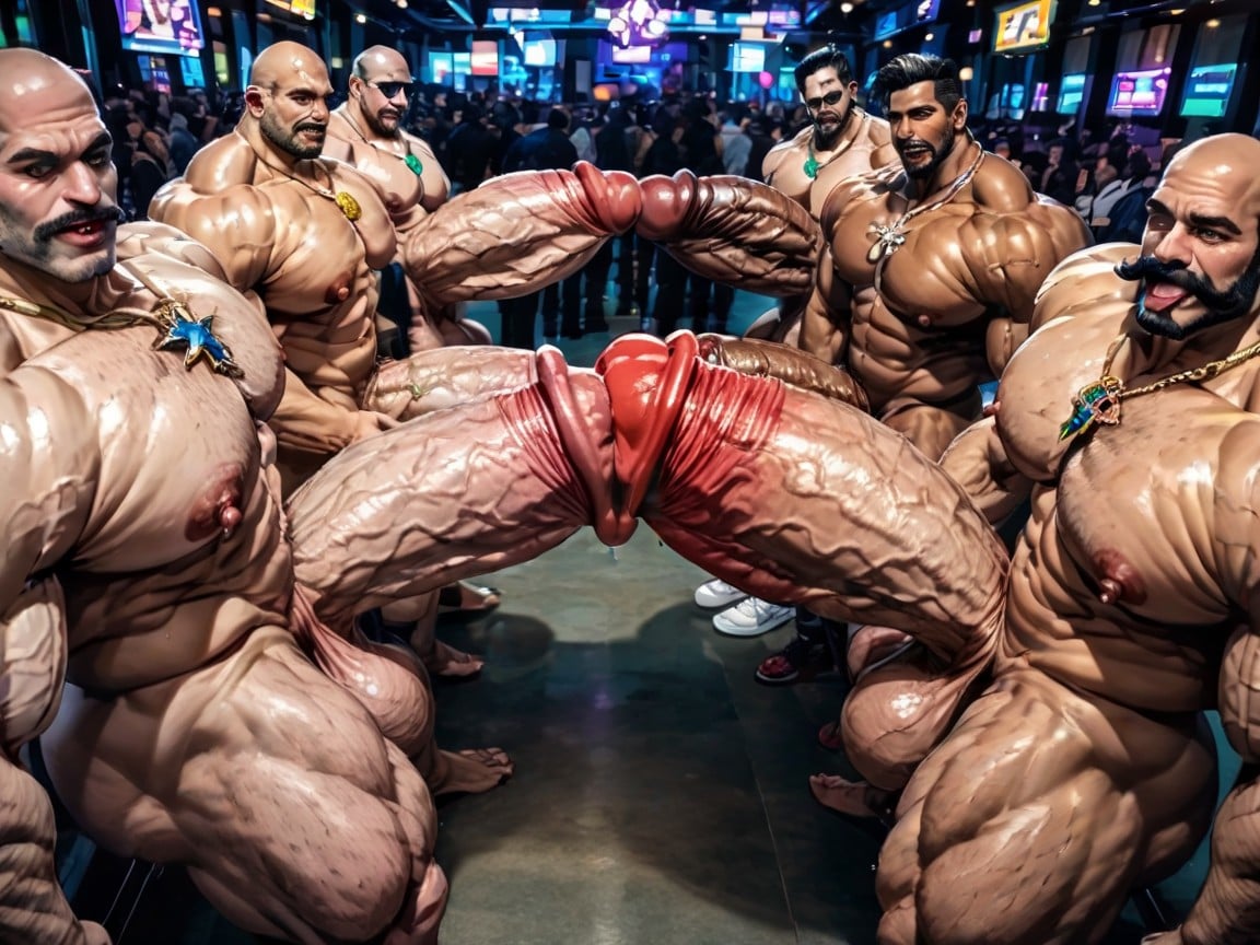 Both Boobs Getting Sucked Hard, Big Extreme Hyper Nipples, Side View AI Gay Porn