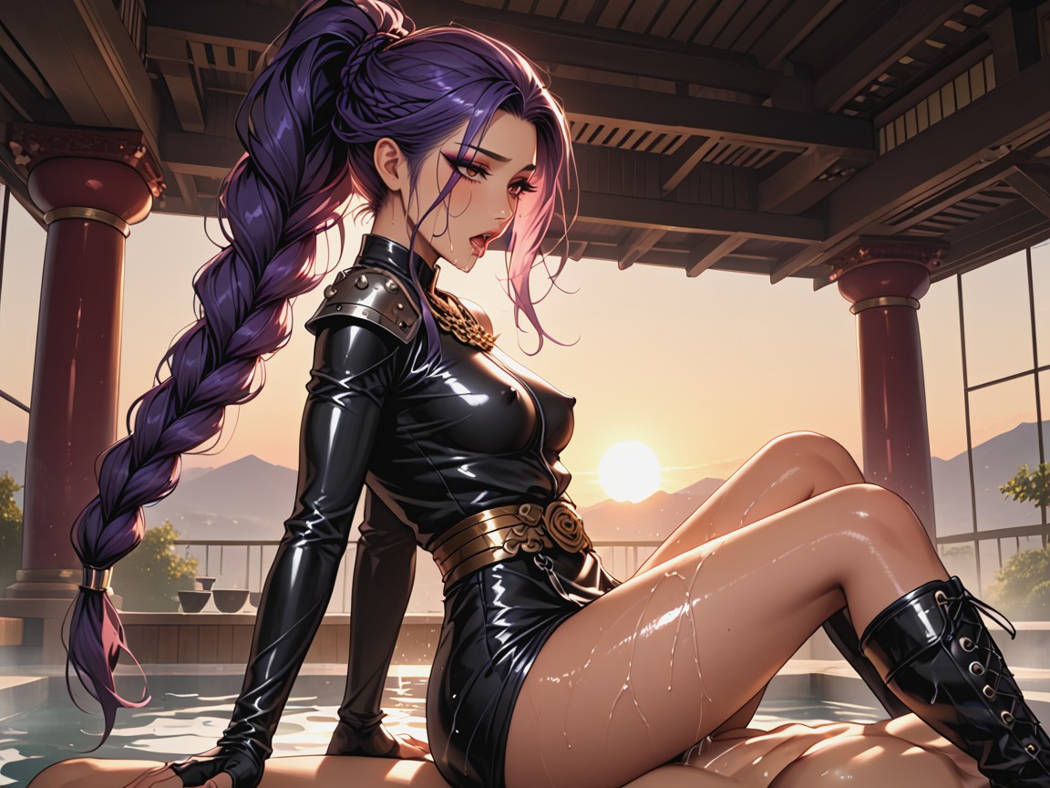 Seethrough Leather Outfit, Very Slicked Hair, 18+ Hentai AI Porn