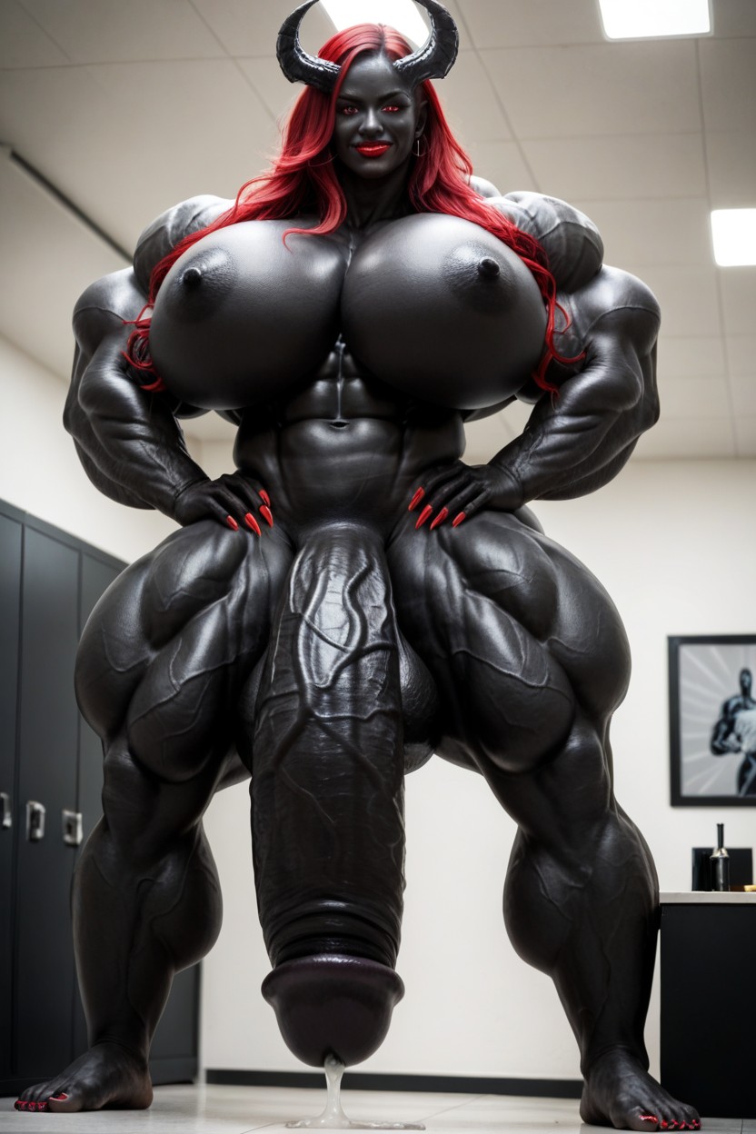 Black Skin, Venom Futanari, Expansion Mammaire Porno IA transsexuelle
