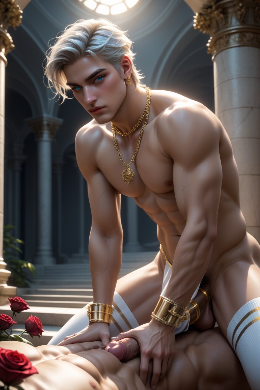 Sucking A Massive Black Dick, Fountains And Red Roses, Such As Intricate Arm Cuffs AI Gay Porn