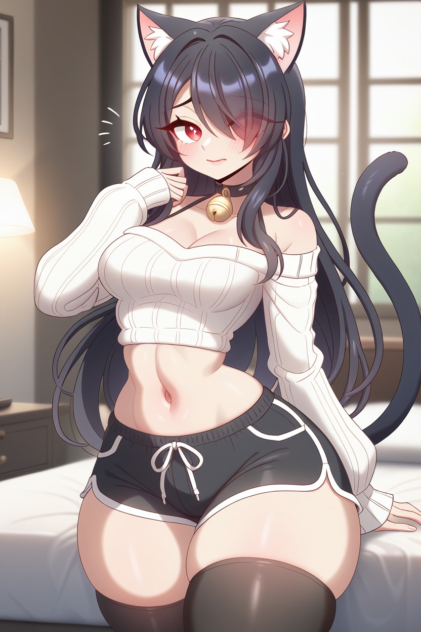 Bangs, Arched Back, Tail Hentai AI Porn