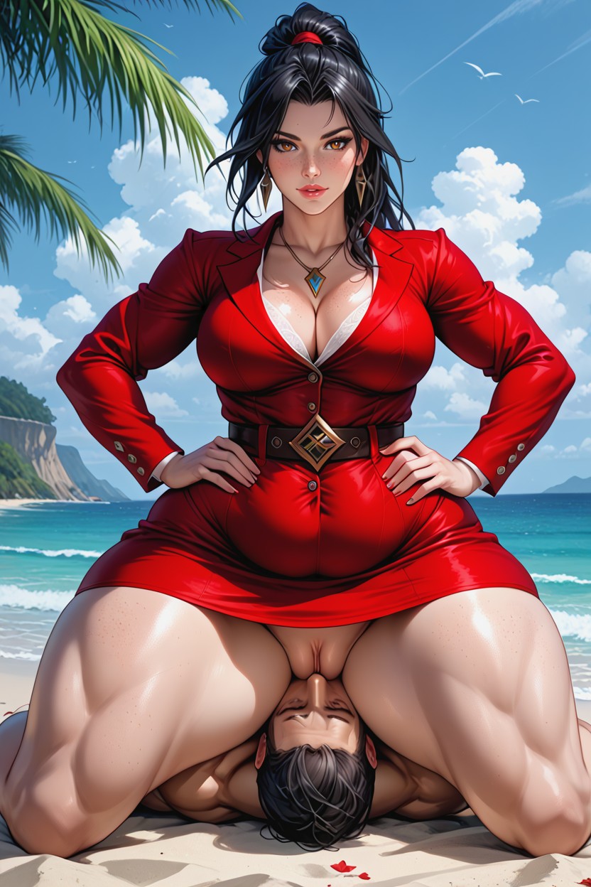 Belt, Taller Woman, Messy Hair AI Porn