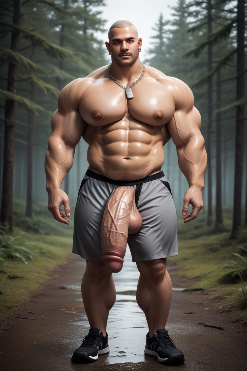 Black Wifebeater, Dark Brown Hair, Orange Fall Trees Porno gay IA