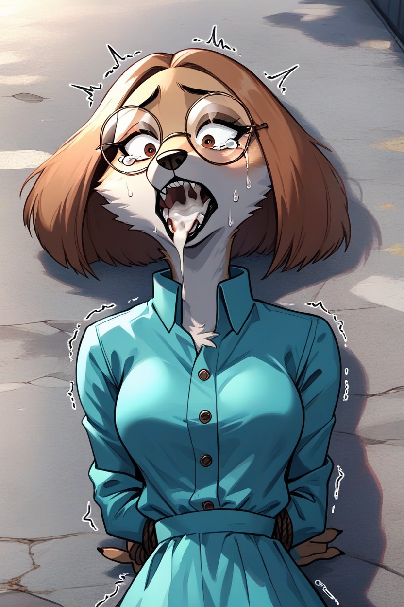 Anthro, Round Glasses, Saluki Porno IA Furry