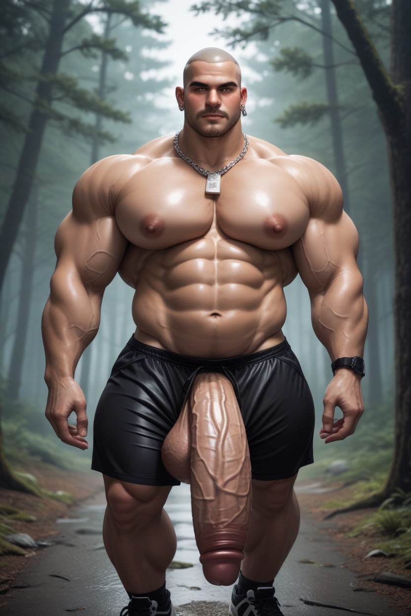 Pretty Eyes, Long Fat Meat Cock, Dark Brown Hair AI Gay Porn